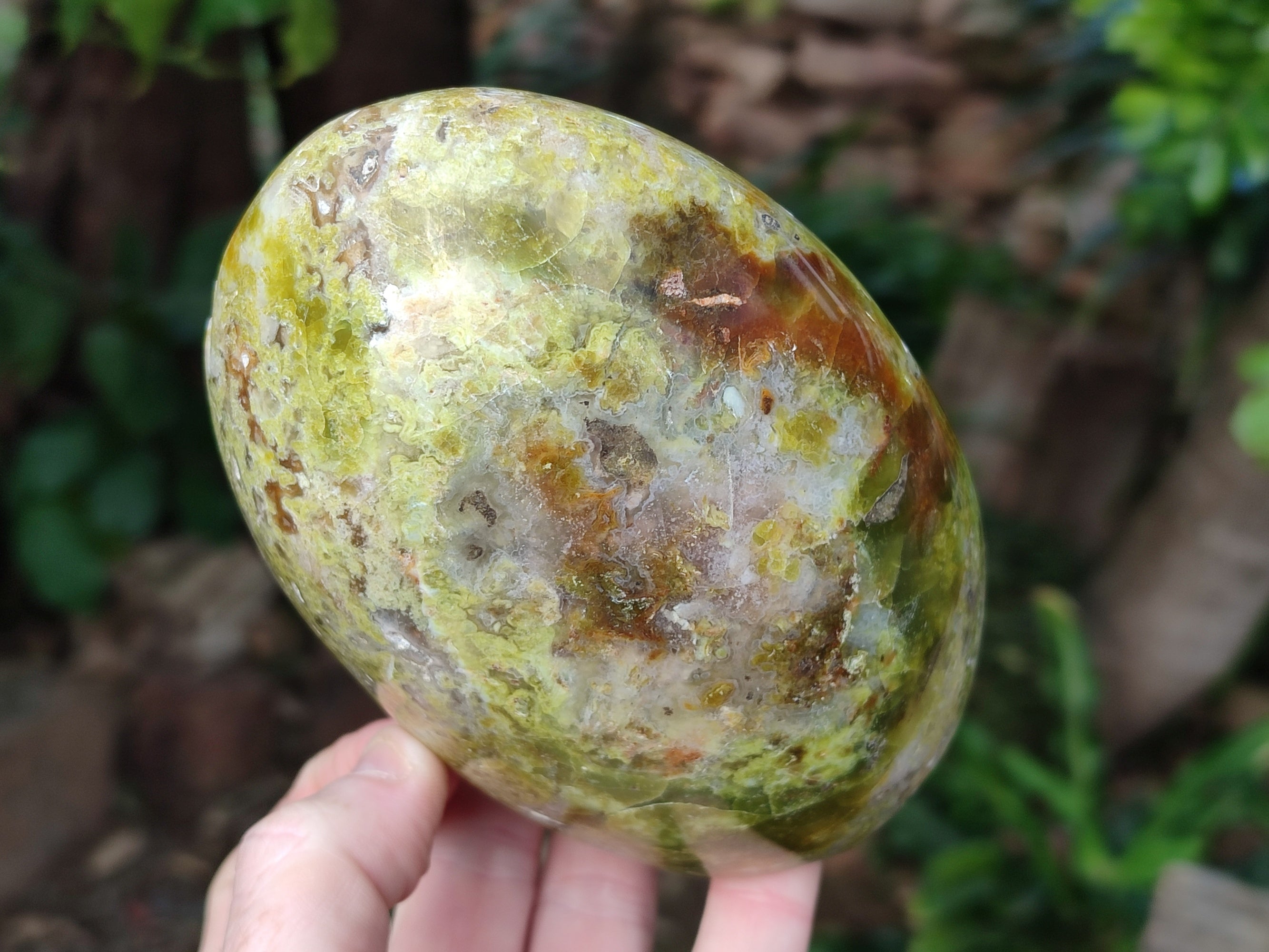 Polished Green Opal Standing Free Forms x 2 From Betroka, Madagascar - Toprock Gemstones and Minerals 
