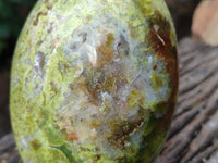 Polished Green Opal Standing Free Forms x 2 From Betroka, Madagascar - Toprock Gemstones and Minerals 