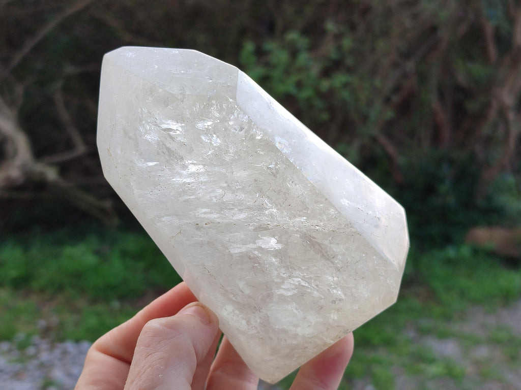 Polished Clear Rainbow Veil Quartz Crystals x 4 From Madagascar - Toprock Gemstones and Minerals 