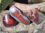 Polished On One Side Red Sashe River Agate Nodules x 24 From Zimbabwe - Toprock Gemstones and Minerals 