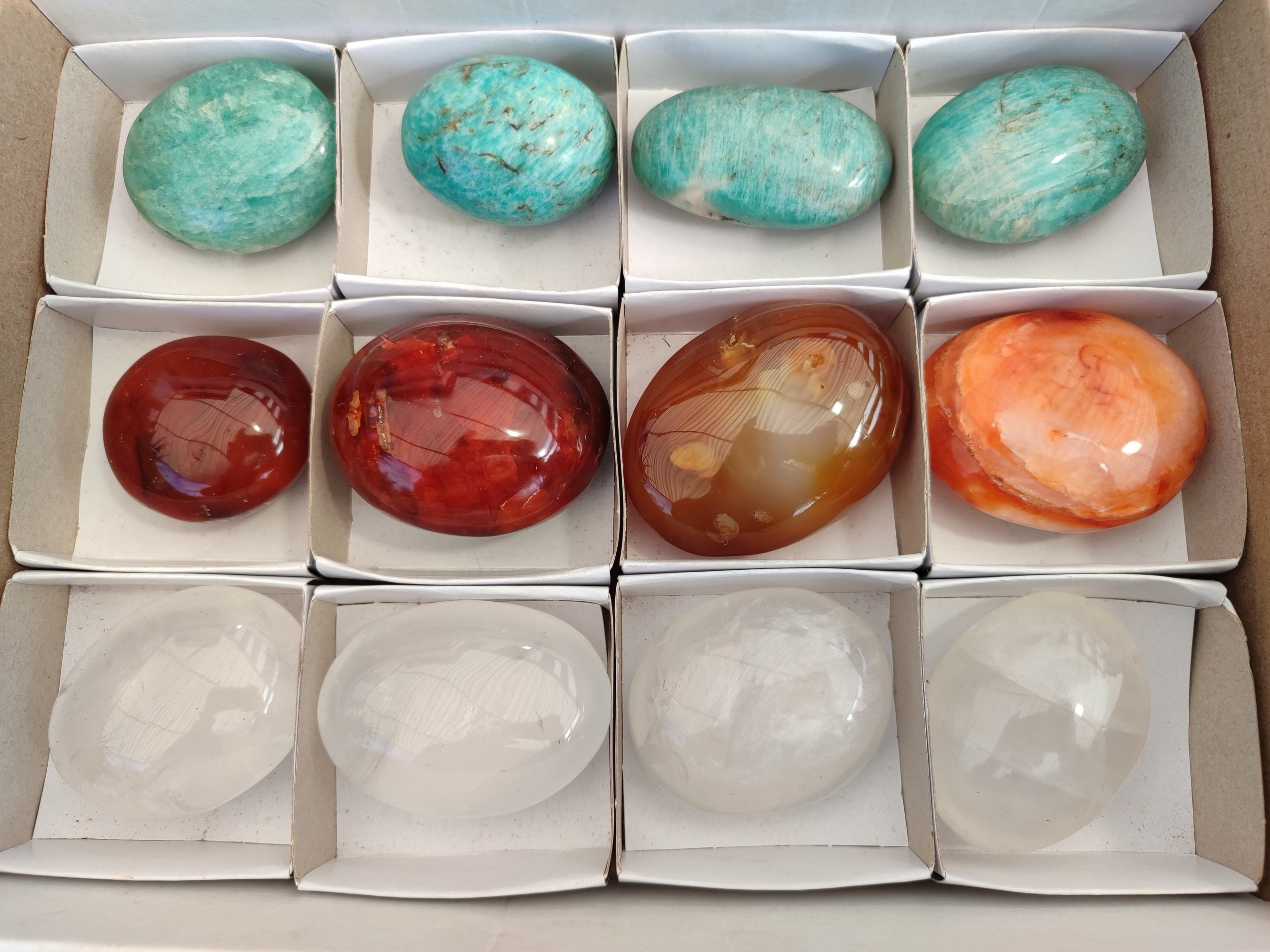 Polished Mix Of Selected Palm Stones x 12 From Madagascar - Toprock Gemstones and Minerals 