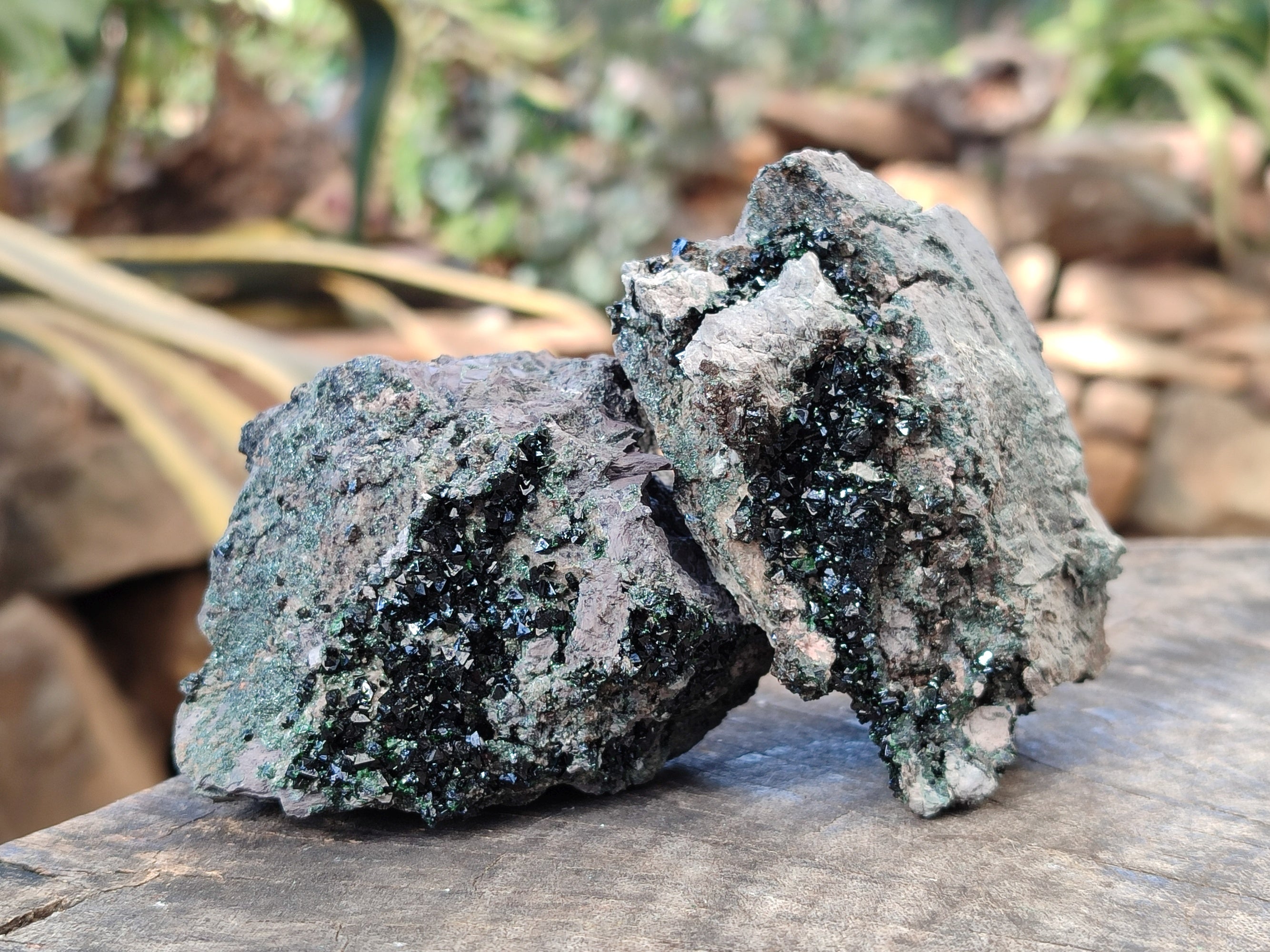 Natural Libethenite Crystals On Dolomite Matrix Specimens x 6 From Shituru, Congo - Toprock Gemstones and Minerals 