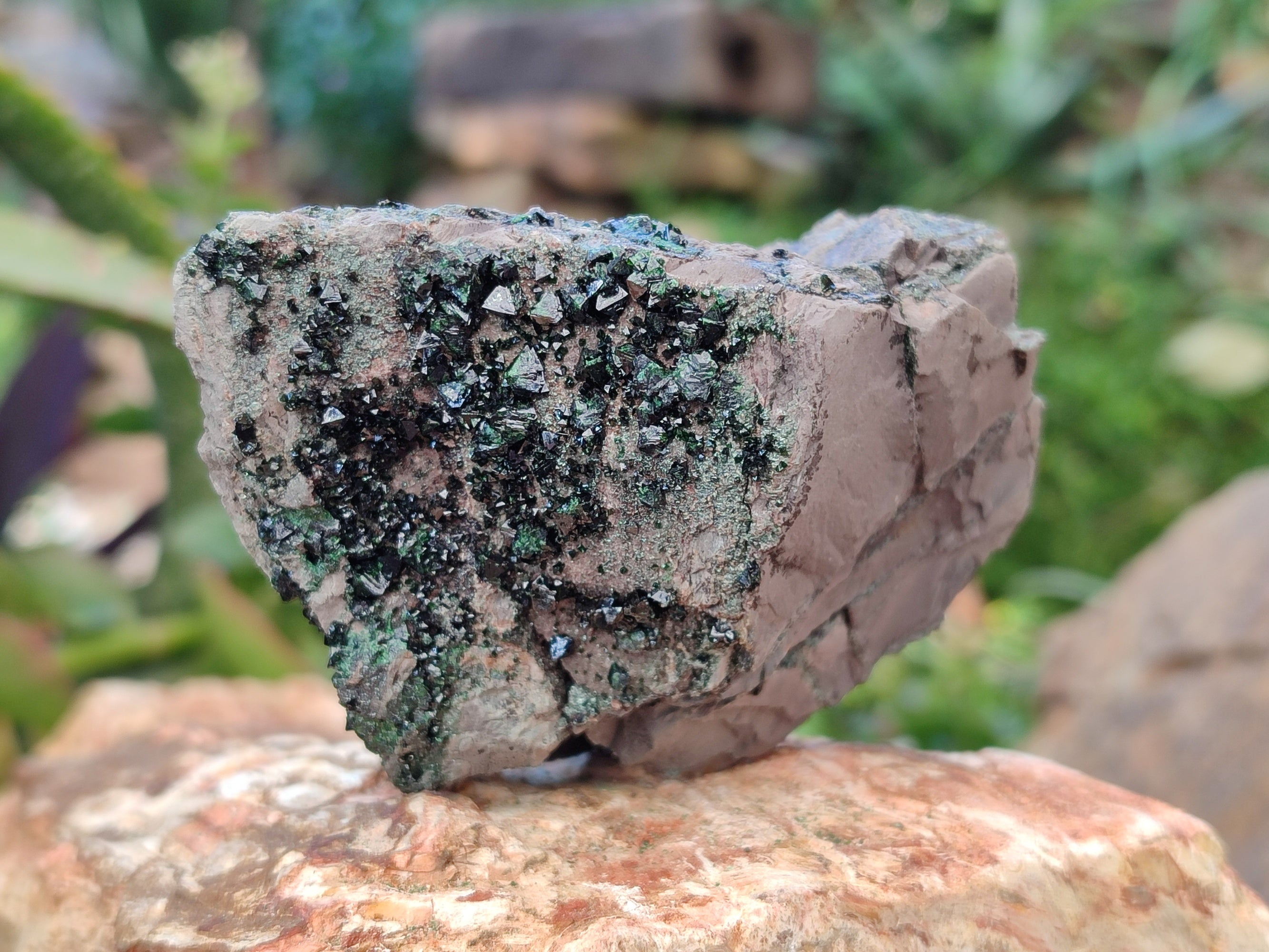 Natural Libethenite Crystals On Dolomite Matrix Specimens x 6 From Shituru, Congo - Toprock Gemstones and Minerals 