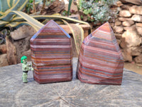 Polished Banded Tiger Iron Points x 2 From Northern Cape, South Africa
