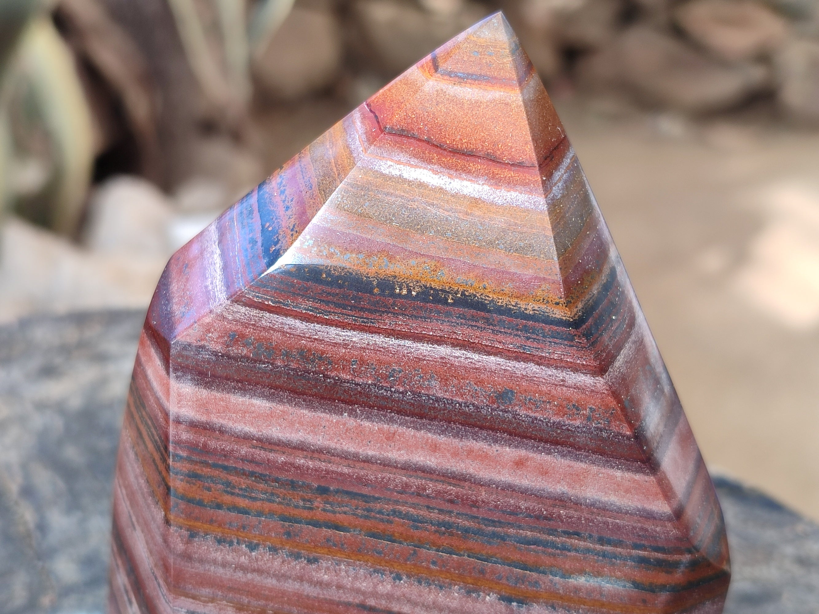 Polished Banded Tiger Iron Points x 2 From Northern Cape, South Africa - Toprock Gemstones and Minerals 