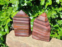 Polished Banded Tiger Iron Points x 2 From Northern Cape, South Africa