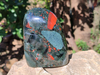 Polished Bloodstone Standing Free Forms x 2 From Swaziland