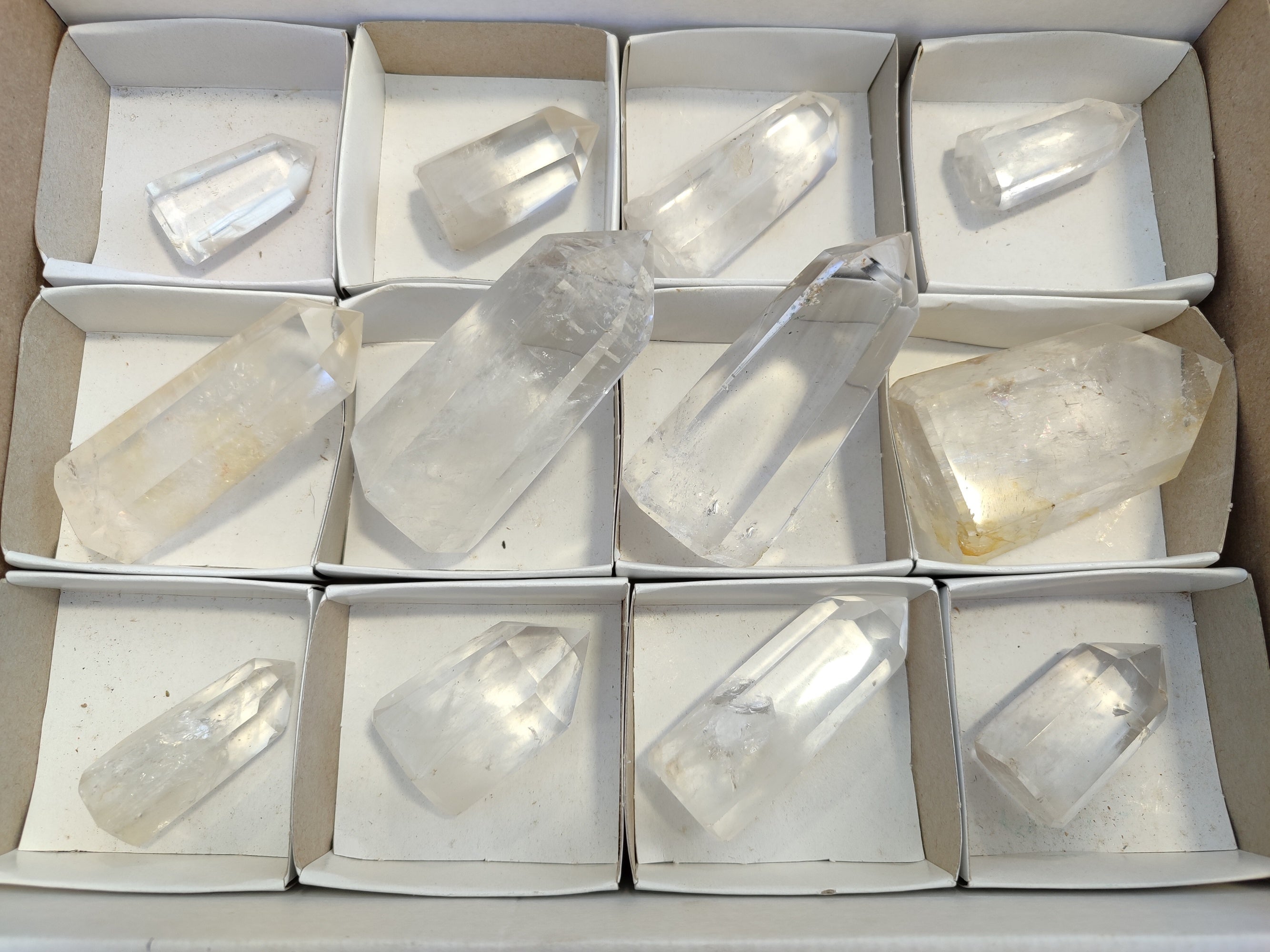 Polished Clear Quartz Crystals x 12 From Madagascar - Toprock Gemstones and Minerals 