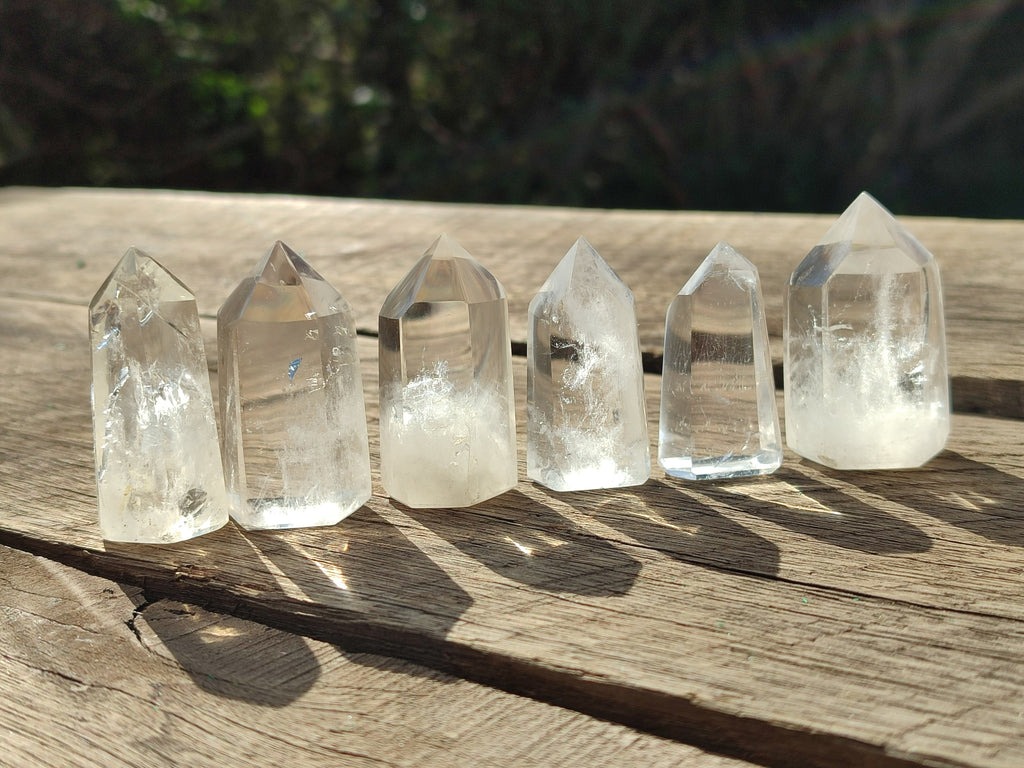 Polished Clear Quartz Crystals x 12 From Madagascar - Toprock Gemstones and Minerals 