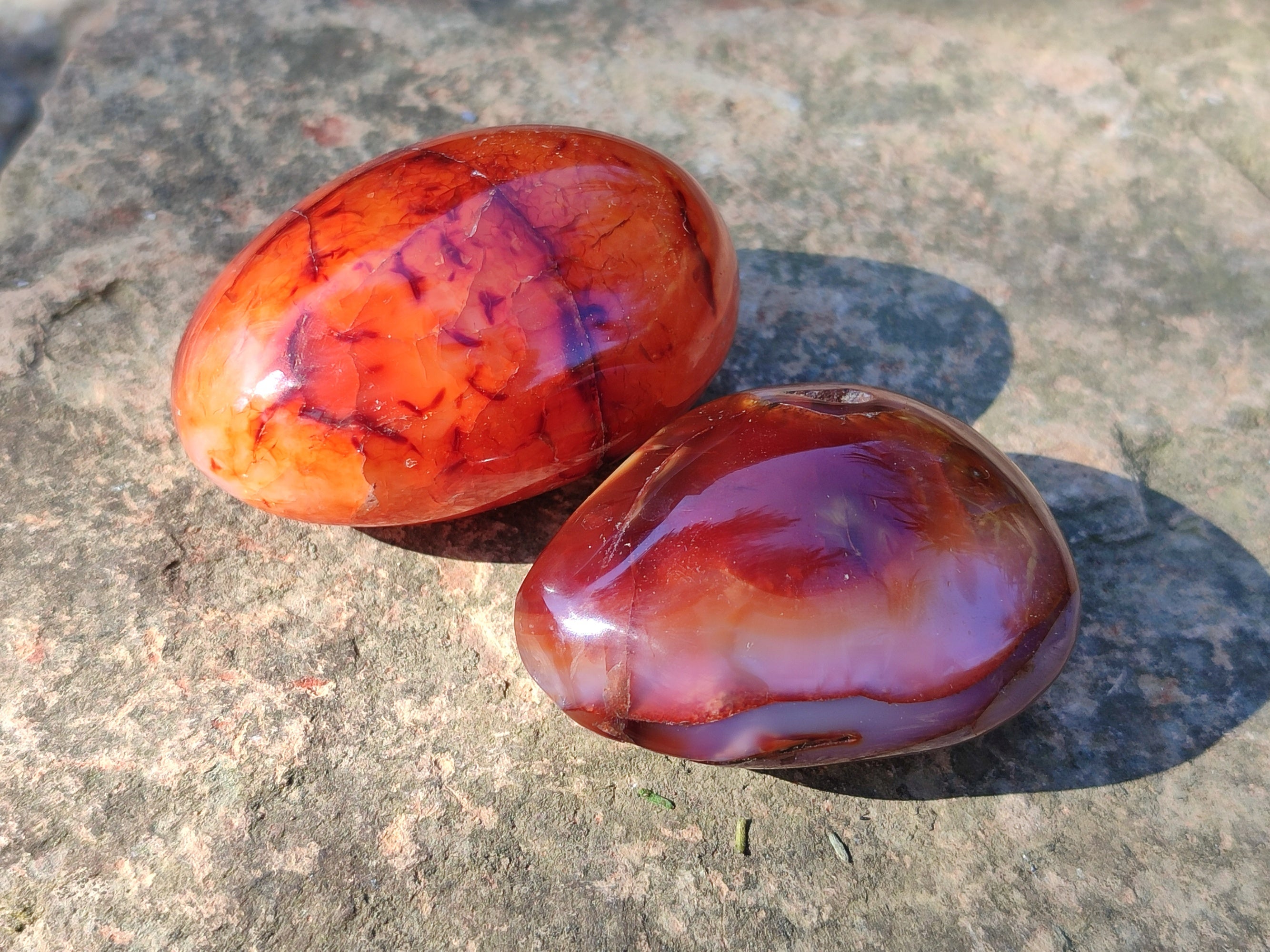 Polished Carnelian Palm Stones x 12 From Madagascar - Toprock Gemstones and Minerals 