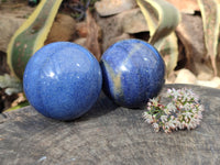 Polished Lazulite Spheres x 2 From Madagascar - Toprock Gemstones and Minerals 