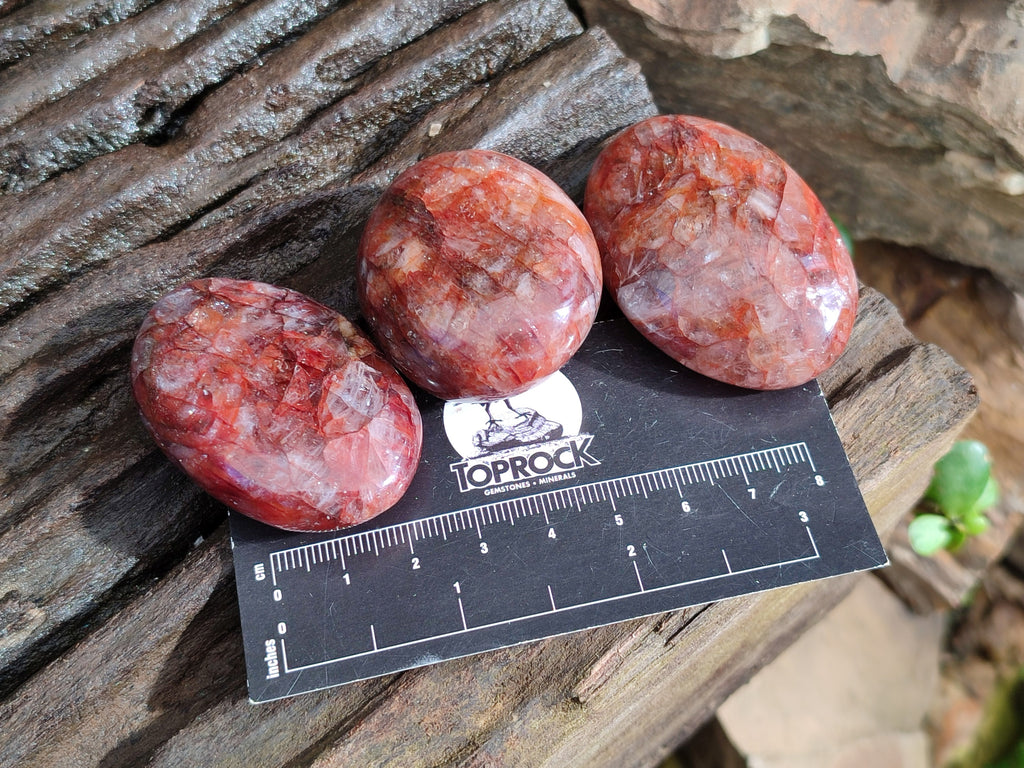 Polished Red Hematoid Quartz Palm Stones x 20 From Ambatondrazaka, Madagascar - Toprock Gemstones and Minerals 