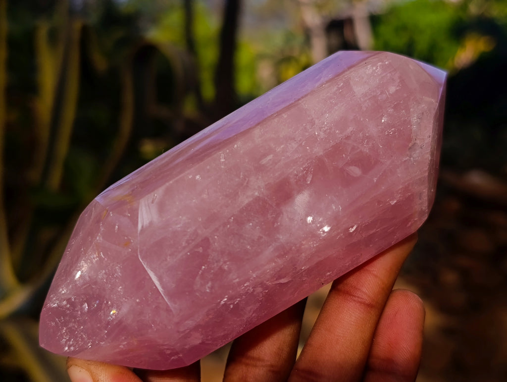 Polished Double Terminated Rose Quartz Points x 4 Ambatondrazaka, Madagascar - Toprock Gemstones and Minerals 