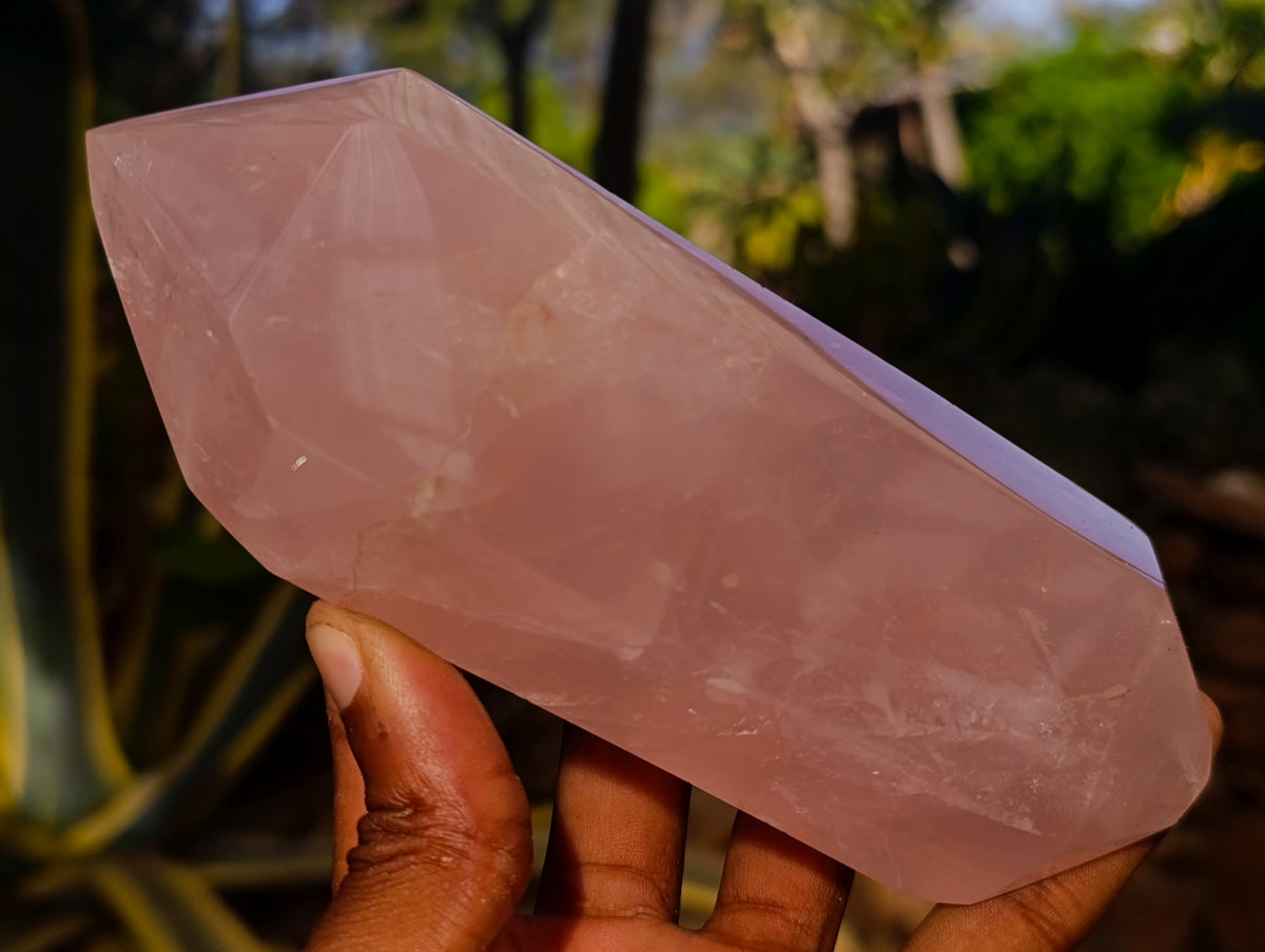 Polished Double Terminated Rose Quartz Points x 4 Ambatondrazaka, Madagascar - Toprock Gemstones and Minerals 