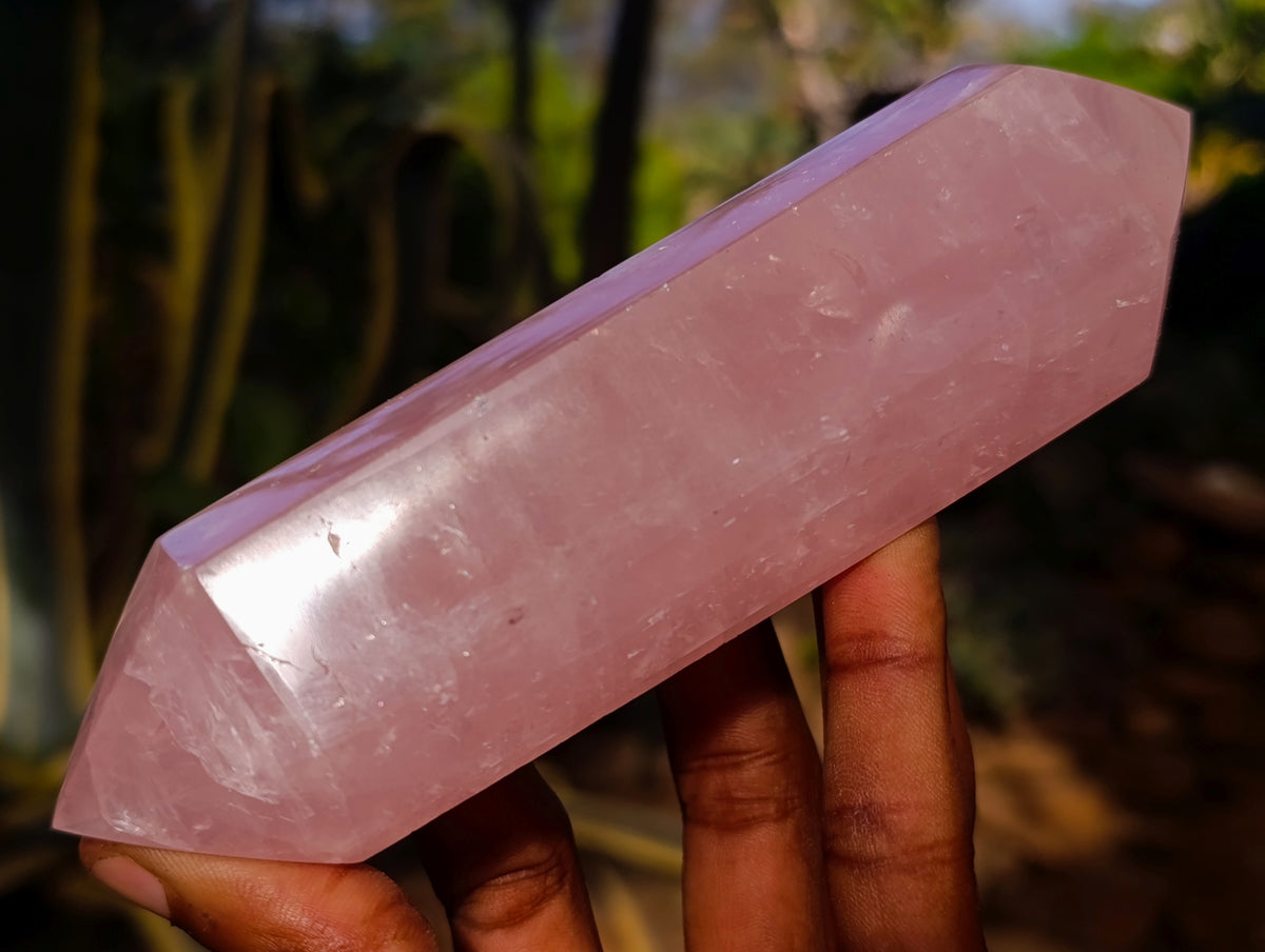 Polished Double Terminated Rose Quartz Points x 4 Ambatondrazaka, Madagascar - Toprock Gemstones and Minerals 