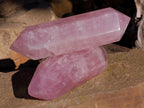 Polished Double Terminated Rose Quartz Points x 4 Ambatondrazaka, Madagascar - Toprock Gemstones and Minerals 