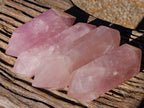 Polished Double Terminated Rose Quartz Points x 4 Ambatondrazaka, Madagascar - Toprock Gemstones and Minerals 