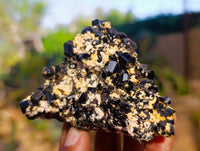 Natural Schorl Black Tourmaline on Orthoclase Matrix with a dash of Hyalite Opal x 6 From Erongo, Namibia - Toprock Gemstones and Minerals 