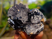 Natural Schorl Black Tourmaline on Orthoclase Matrix with a dash of Hyalite Opal x 6 From Erongo, Namibia - Toprock Gemstones and Minerals 