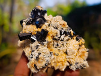 Natural Schorl Black Tourmaline on Orthoclase Matrix with a dash of Hyalite Opal x 6 From Erongo, Namibia - Toprock Gemstones and Minerals 