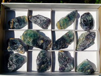 Natural Watermelon Fluorite Cobbed Specimens x 12 From Uis, Namibia - Toprock Gemstones and Minerals 