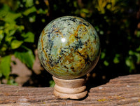 Polished "African Turquoise" Chrysocolla Spheres x 2 From Blue Mine, South Africa - Toprock Gemstones and Minerals 