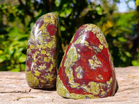 Polished Bloodstone Standing Free Forms x 2 From Swaziland