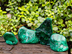 Polished Flower Banded Malachite Free Forms x 4 From Congo - Toprock Gemstones and Minerals 