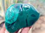 Polished Flower Banded Malachite Free Forms x 4 From Congo - Toprock Gemstones and Minerals 