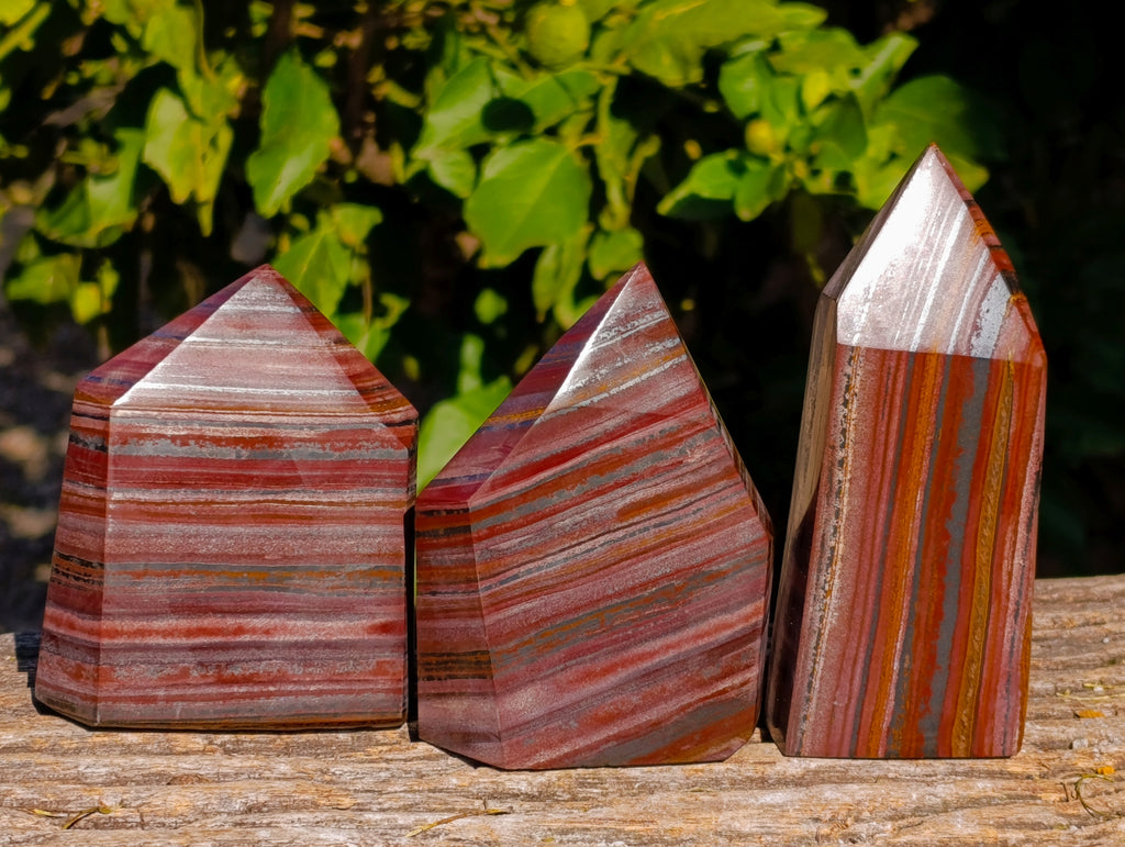 Polished Banded Tiger Iron Points x 3 From Northern Cape, South Africa - Toprock Gemstones and Minerals 