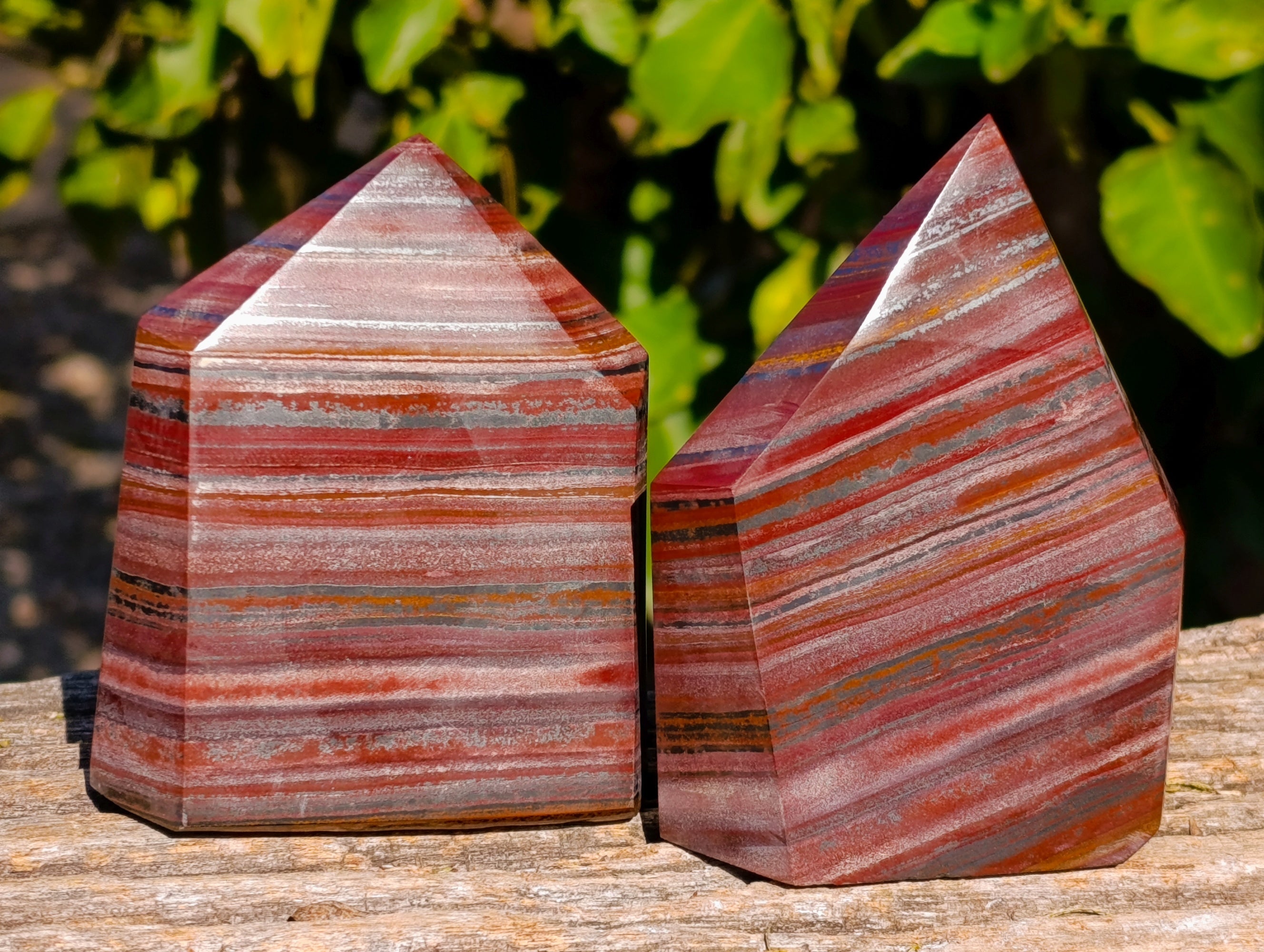 Polished Banded Tiger Iron Points x 3 From Northern Cape, South Africa - Toprock Gemstones and Minerals 