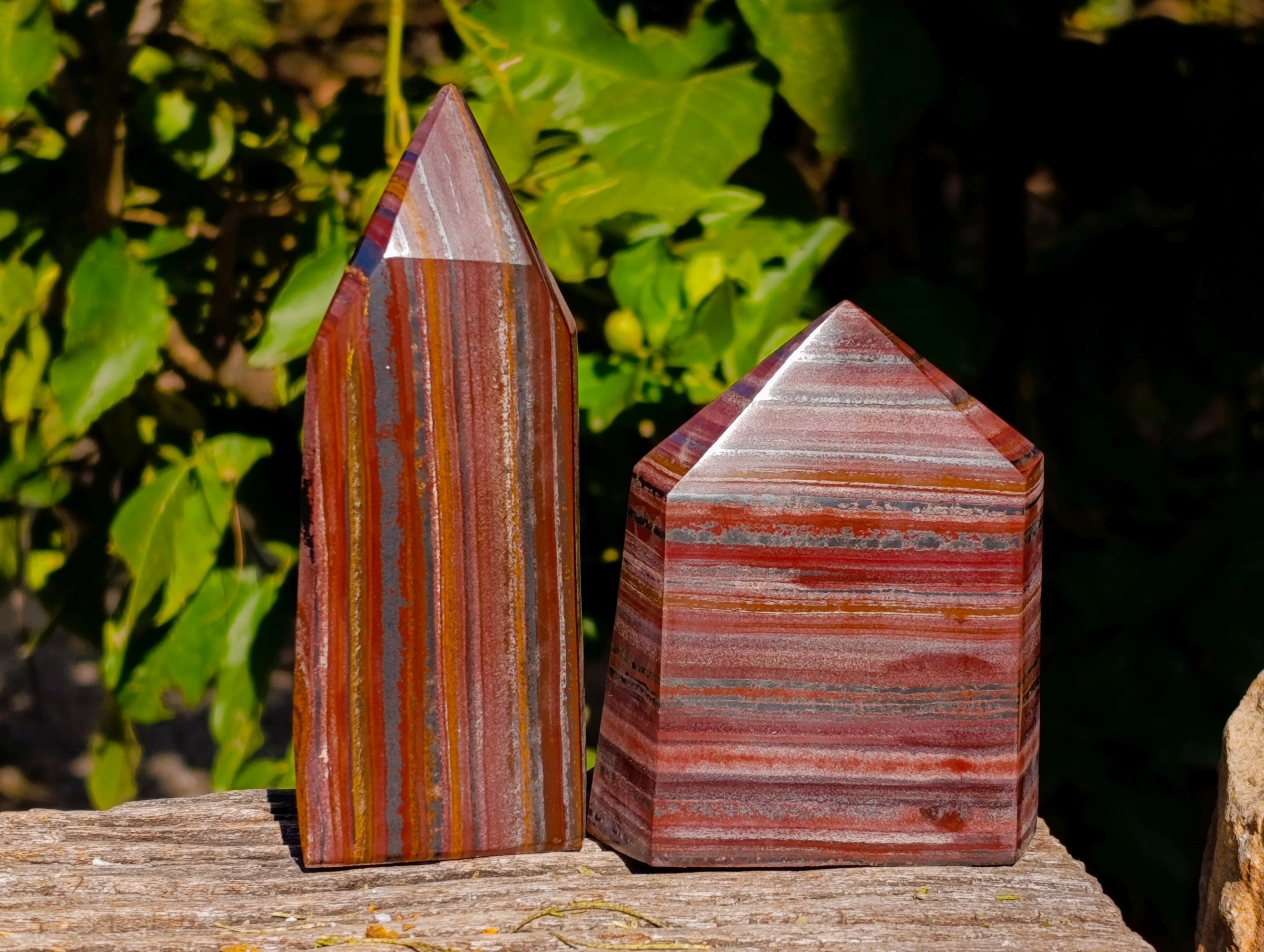 Polished Banded Tiger Iron Points x 3 From Northern Cape, South Africa - Toprock Gemstones and Minerals 