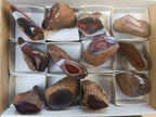 Polished On One Side Red Sashe River Agate Nodules x 12 From Zimbabwe - Toprock Gemstones and Minerals 