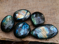 Polished Labradorite Palm Stones x 24 From Tulear, Madagascar - Toprock Gemstones and Minerals 