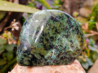 Polished "African Turquoise" Chrysocolla Standing Free Forms x 2 From South Africa - Toprock Gemstones and Minerals 