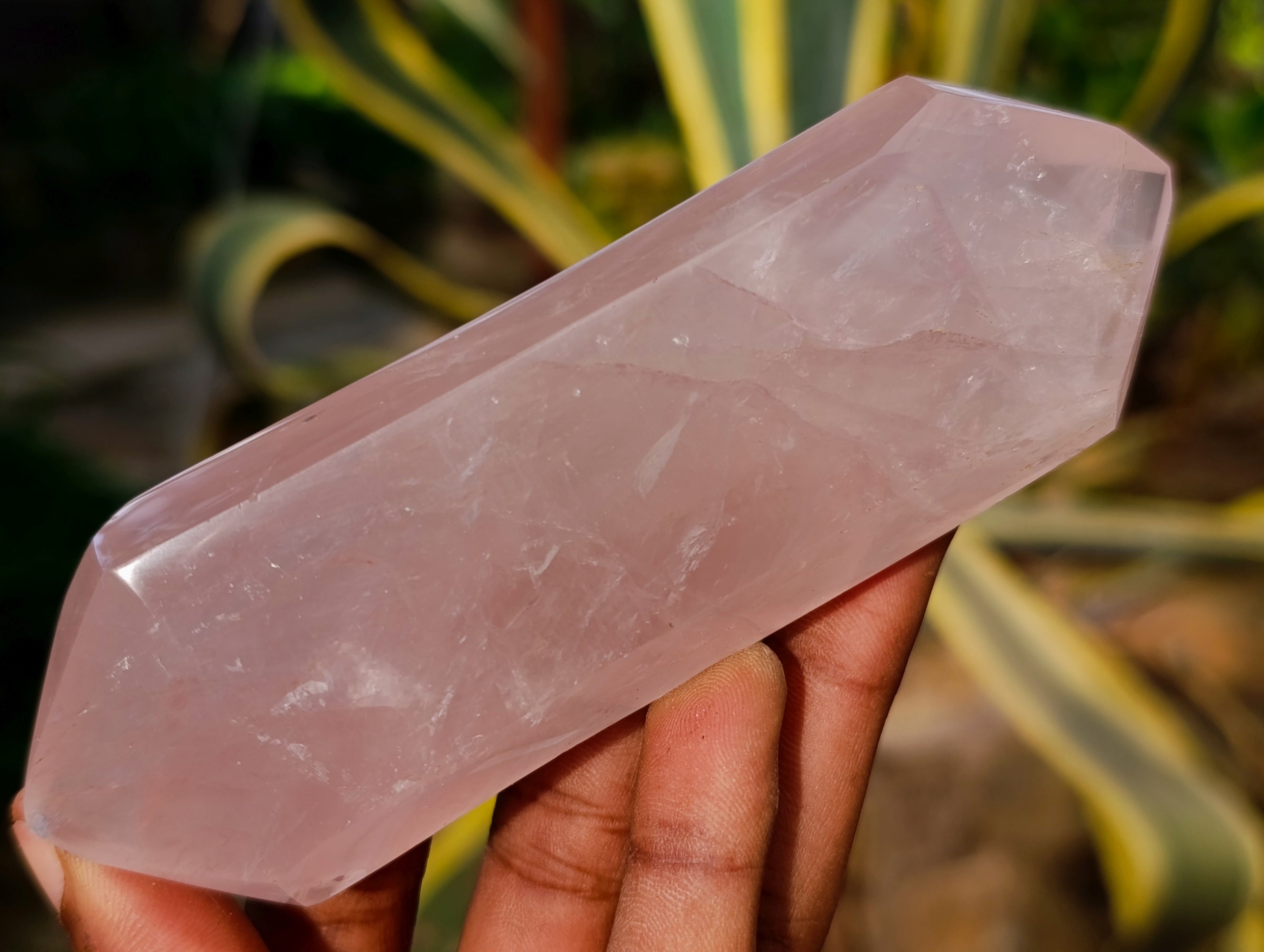Polished Double Terminated Rose Quartz Points x 5 From Ambatondrazaka, Madagascar - Toprock Gemstones and Minerals 