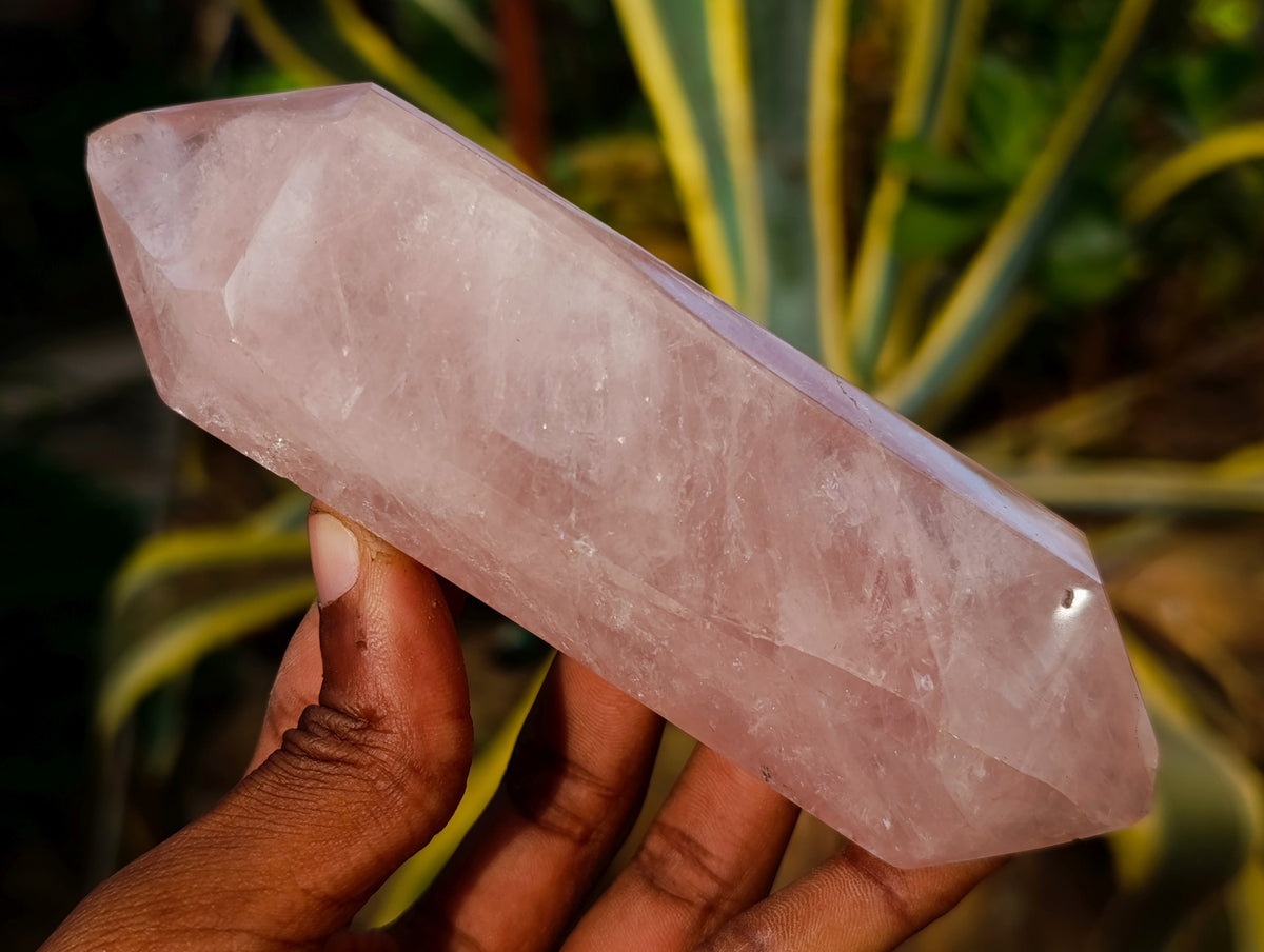 Polished Double Terminated Rose Quartz Points x 5 From Ambatondrazaka, Madagascar - Toprock Gemstones and Minerals 