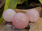 Polished Rose Quartz Spheres x 6 From Ambatondrazaka, Madagascar - Toprock Gemstones and Minerals 