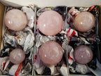 Polished Rose Quartz Spheres x 6 From Ambatondrazaka, Madagascar - Toprock Gemstones and Minerals 
