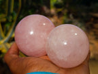Polished Rose Quartz Spheres x 6 From Ambatondrazaka, Madagascar - Toprock Gemstones and Minerals 