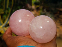 Polished Rose Quartz Spheres x 6 From Ambatondrazaka, Madagascar - Toprock Gemstones and Minerals 