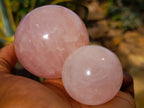 Polished Rose Quartz Spheres x 6 From Ambatondrazaka, Madagascar - Toprock Gemstones and Minerals 