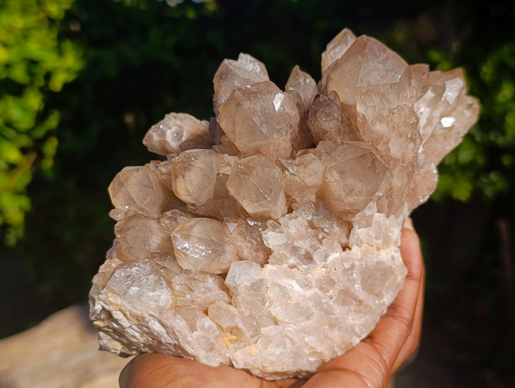 Natural Phantom Cascading Smokey Quartz Cluster x 1 From Luena, Congo - Toprock Gemstones and Minerals 