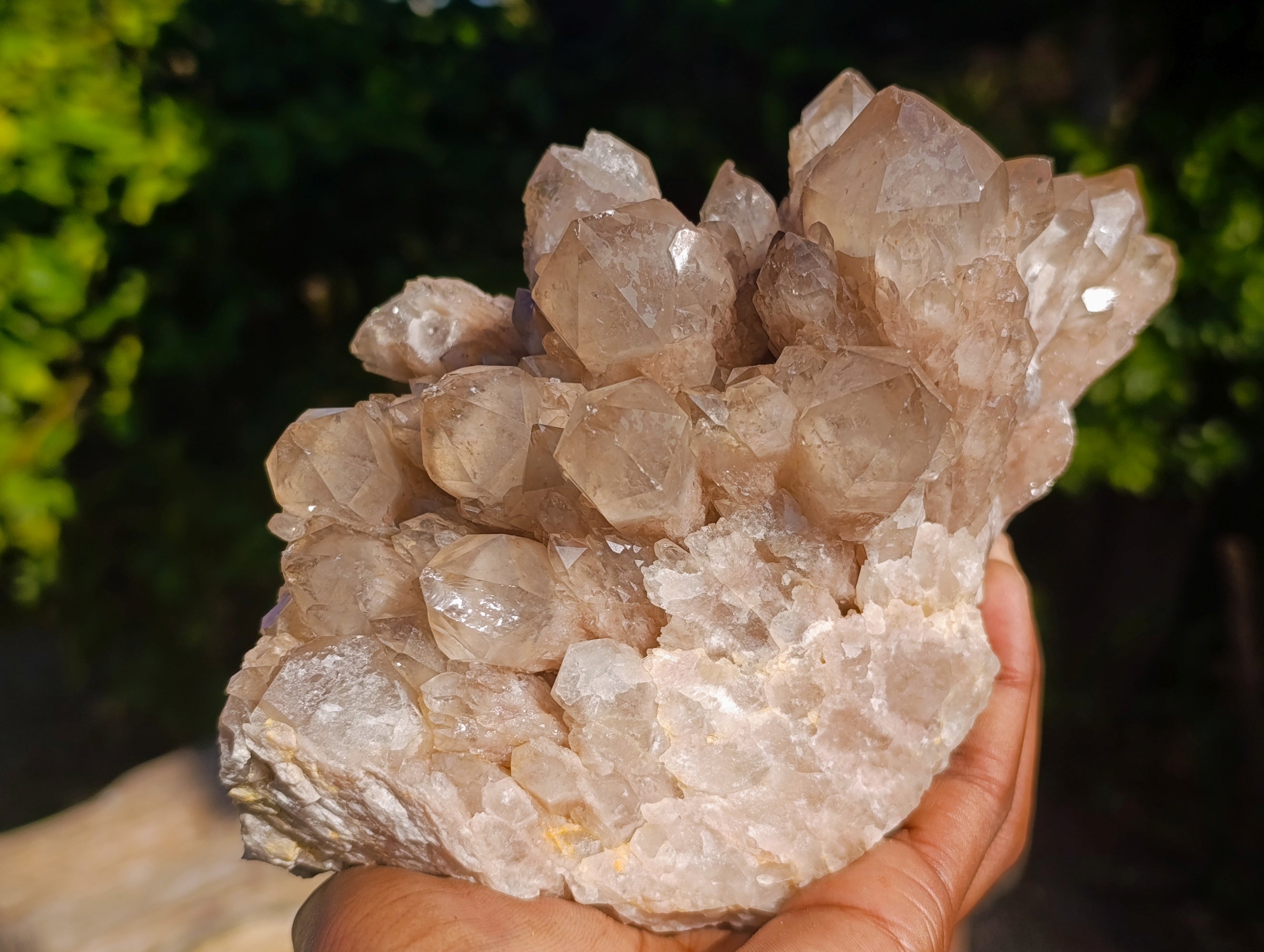 Natural Phantom Cascading Smokey Quartz Cluster x 1 From Luena, Congo - Toprock Gemstones and Minerals 