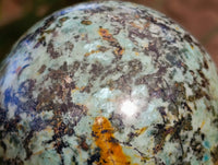 Polished "African Turquoise" Chrysocolla Spheres x 2 From Blue Mine, South Africa - Toprock Gemstones and Minerals 