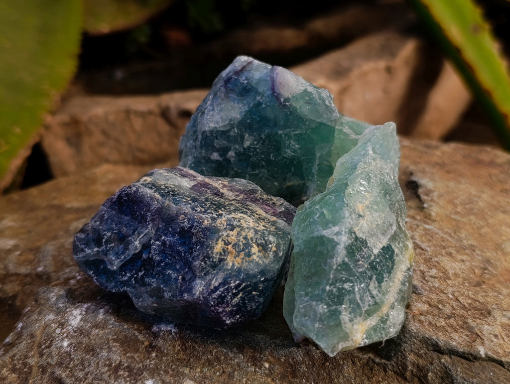 Natural Watermelon Fluorite Cobbed Specimens x 18 From Uis, Namibia - Toprock Gemstones and Minerals 