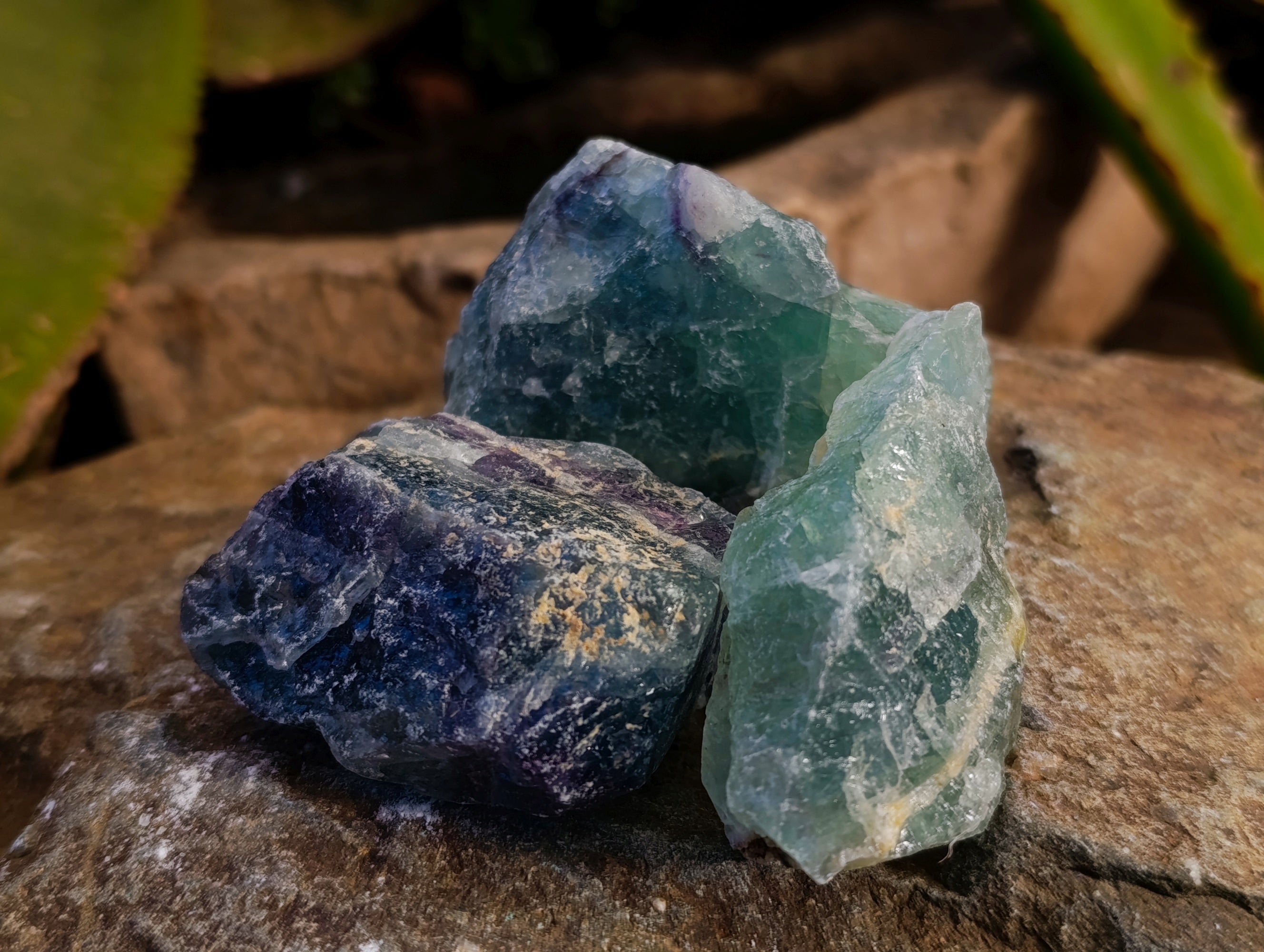 Natural Watermelon Fluorite Cobbed Specimens x 18 From Uis, Namibia - Toprock Gemstones and Minerals 