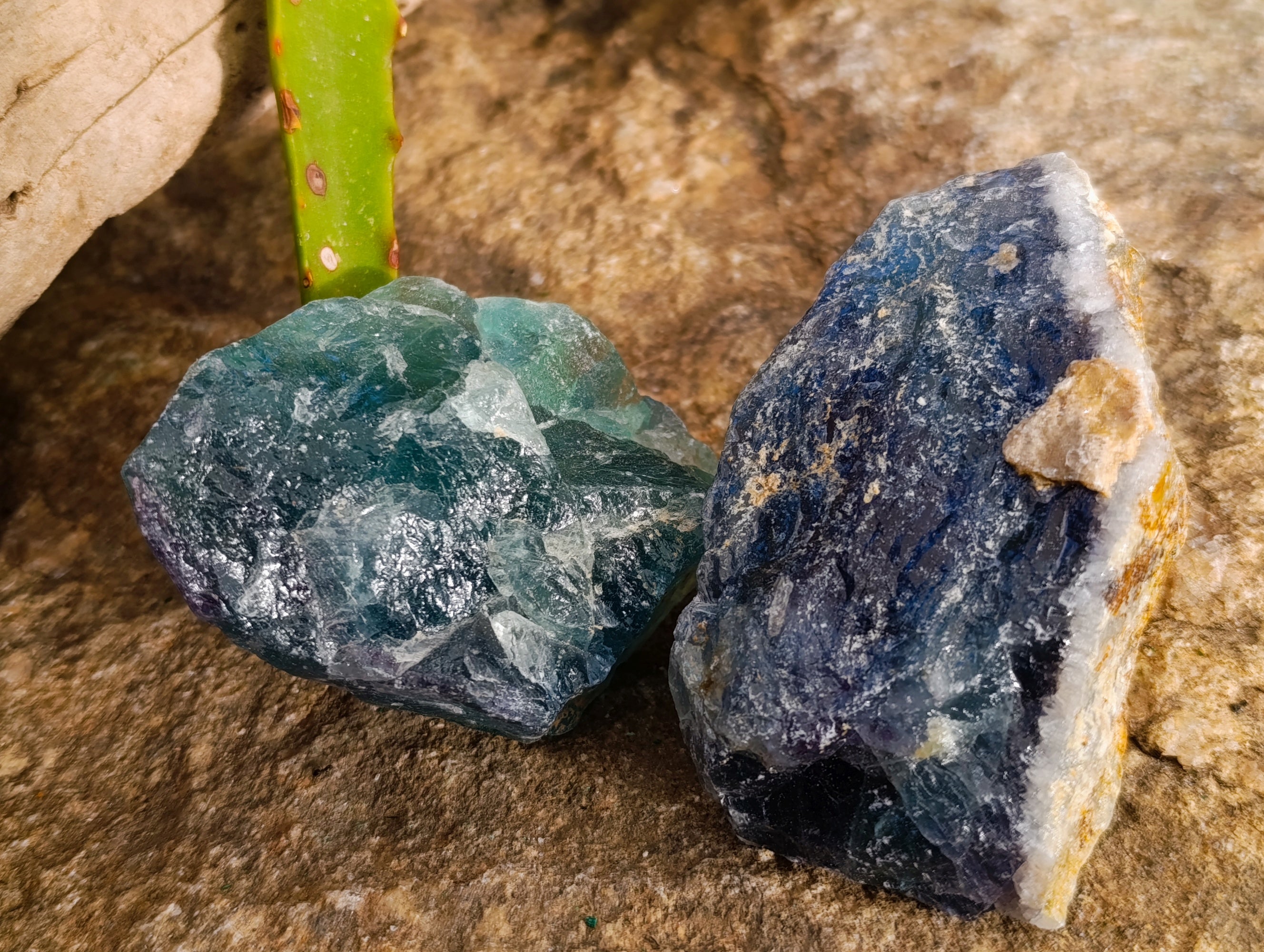 Natural Watermelon Fluorite Cobbed Specimens x 18 From Uis, Namibia - Toprock Gemstones and Minerals 