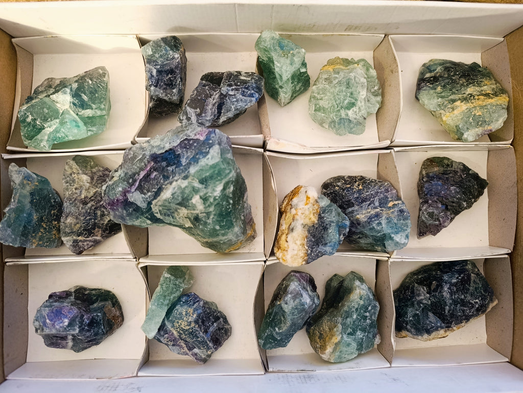 Natural Watermelon Fluorite Cobbed Specimens x 18 From Uis, Namibia - Toprock Gemstones and Minerals 