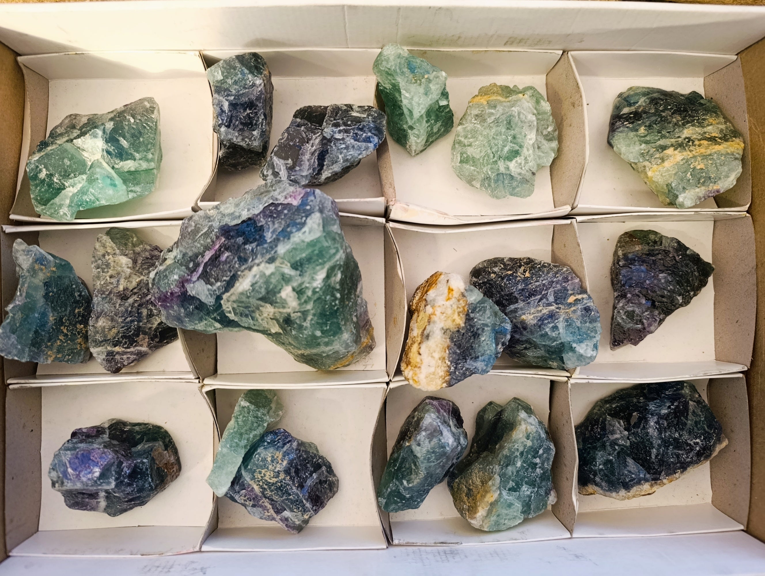 Natural Watermelon Fluorite Cobbed Specimens x 18 From Uis, Namibia - Toprock Gemstones and Minerals 